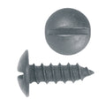 License Plate Screw | Slotted Truss Head | Finish: Black | Screw Size: 1/4” (#14) x 3/4” | Head: 9/16