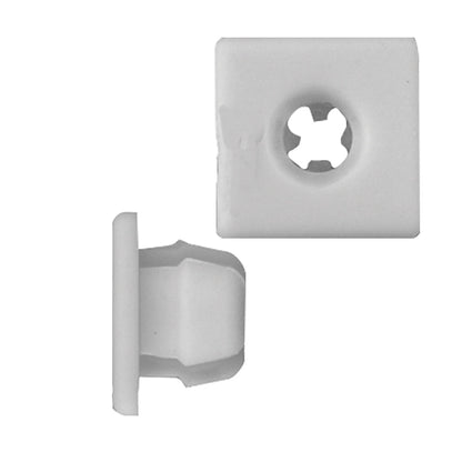 Standard White Nylon License Plate Nut | Screw Size: 1/4" or #14