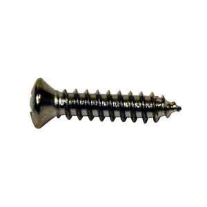 Sheet Metal Trim Screw Phillips Oval 
Undersized Head Color: Chrome Head Diam: #6 Screw Size: 8 x 3/4”