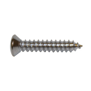 Sheet Metal Trim Screw Phillips Oval 
Undersized Head Color: Chrome Head Diam: #6 Screw Size: 8 x 3/4”