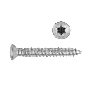 Trim Screw Metric Torx® - Pan Head Color: Chrome Head Diam: 7mm Screw Size: 4.2-1.41 x 30mm