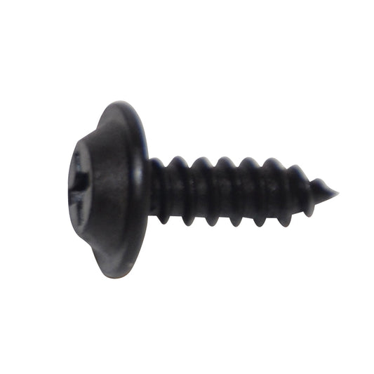 Black Phillips Flat Top Washer Head Trim Screw | Screw Size: 8 x 1/2" | OD Washer: 13/32" | GM / Ford | OEM# 11505104, 56902-S2
