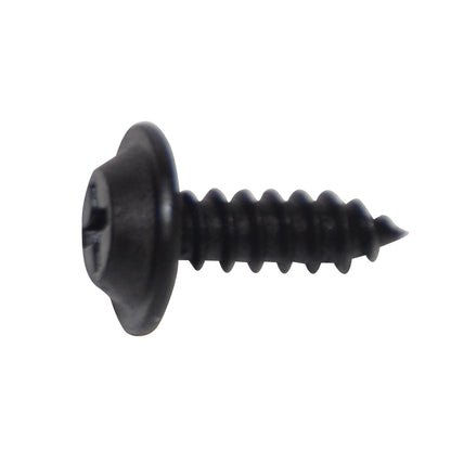 Black Phillips Flat Top Washer Head Trim Screw | Screw Size: 8 x 1/2" | OD Washer: 13/32" | GM / Ford | OEM# 11505104, 56902-S2