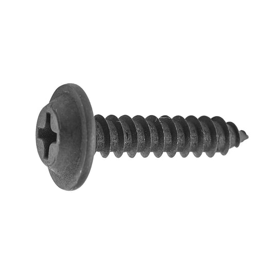 Black Phillips Flat Top Washer Head Trim Screw | Screw Size: 8 x 3/4" | OD Washer: 13/32" | Chrysler / Ford / GM | OEM# 9428738, 6032723, 56904-S2, 11504766