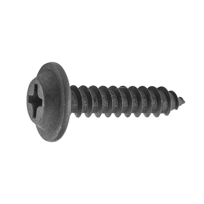 Black Phillips Flat Top Washer Head Trim Screw | Screw Size: 8 x 3/4" | OD Washer: 13/32" | Chrysler / Ford / GM | OEM# 9428738, 6032723, 56904-S2, 11504766