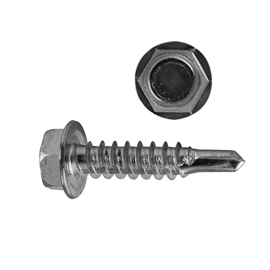 Bright Zinc Teks® Indented Hex Head Trim Screw | Head Size: 1/4"