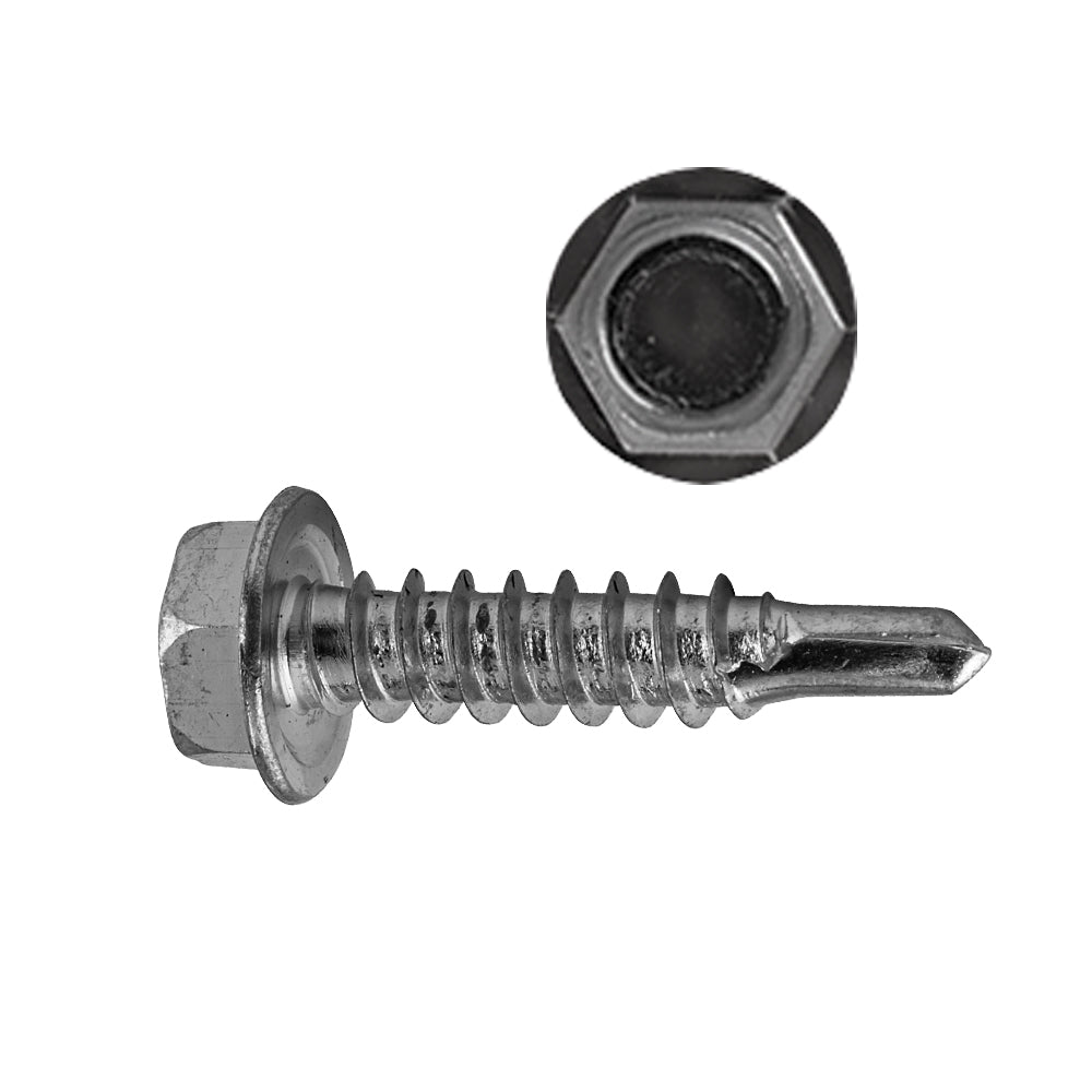 Bright Zinc Teks® Screw Indented Hex Head Head Diam: 1/4