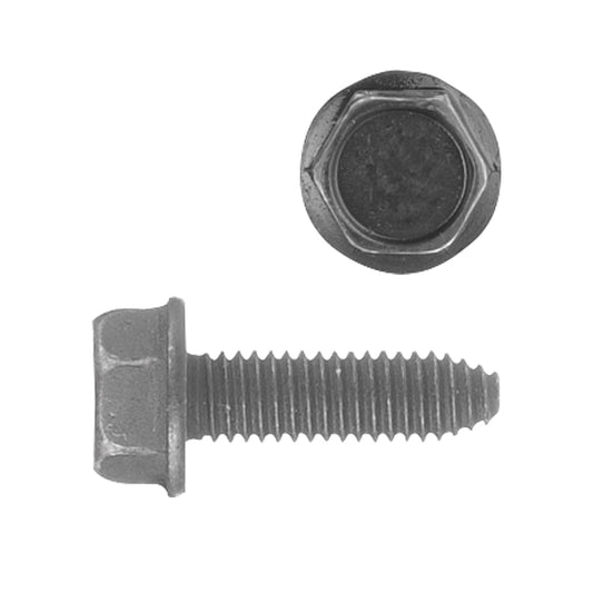 Metric Black Indented Flange Hex Head CA Point Bolt | Screw Size: 6-1.0 x 20mm | Head Size: 10mm | OD Washer: 13mm | GM | OEM# 11503800
