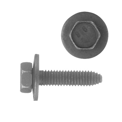 Metric Black Indented Hex Head CA Body Bolt w/Loose Washer | Screw Size: 6-1.0 x 25mm | Head Size: 10mm | OD Washer: 17mm | GM | OEM# 11503834, 20351035