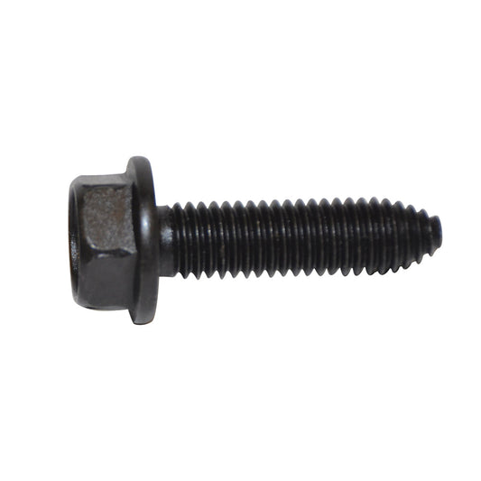 Metric Black Indented Flange Hex Head CA Point Bolt | Screw Size: 8-1.25 x 30mm | Head Size: 13mm | OD Washer: 17mm | GM | OEM# 11500971, 11504492, 11515619