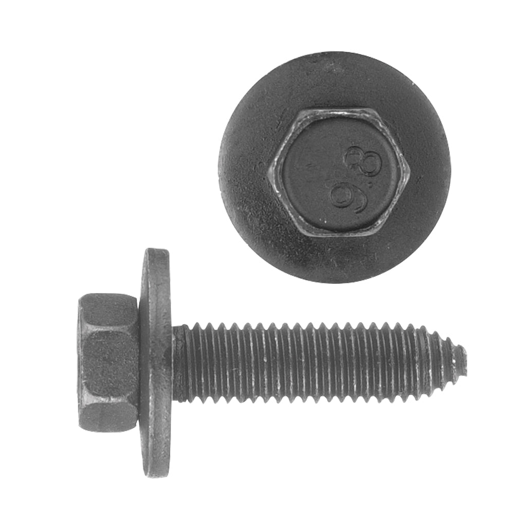 Metric - 
CA Body Bolt Indented Hex Head Loose Washer Color: Black Head Diam: 15mm Screw Size: 10-1.50 x 40mm