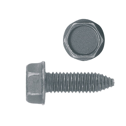 Metric Black Indented Flange Hex Head CA Point Bolt | Screw Size: 8-1.25 x 25mm | Head Size: 13mm | OD Washer: 16mm | GM | OEM# 11500970