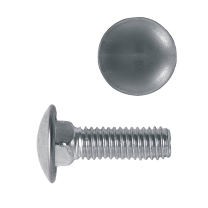 Standard Stainless Steel Capped Round Style Head Bumper Bolt | Screw Size: 7/16”-14 x 1-1/4” | Head Size: 29/32”