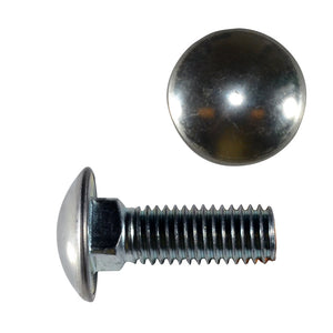 Stainless Steel Bumper Bolt Round Head SS Capped Head Diam: 13/32” Screw Size: 1/2”-13 x 1-1/2”