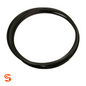 25' black nylon fuel line coiled on a white background