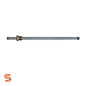 Steel repair line with brass 14mm hex fitting, threaded end, and black O-rings on 5/16 inch line