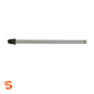 Silver steel repair line fitting with threaded hex end and black O-rings, 3/8 inch line size