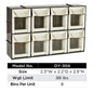 8 Extra Small Tilt Bins Storage Solution | Material: ABS Plastic | Color: Cream | Style: Stackable & Wall-Mountable | Size: 2.3″ W × 2.2″ D × 2.5″ H | Wgt Limit: 0.88 lbs