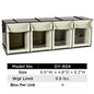 4 Large Tilt Bins Storage Solution | Material: ABS Plastic | Color: Cream | Style: Stackable & Wall-Mountable | Size: 5″ W × 4.8″ D × 5.2″ H | Wgt Limit: 9.9 lbs