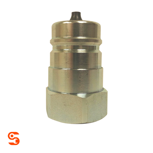 Brass 3/4 inch male quick disconnect fluid coupler replacement part with black tip and hex base