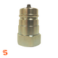 Brass 3/4 inch male quick disconnect fluid coupler replacement part with black tip and hex base