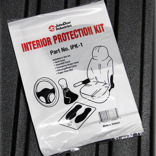 5 Piece Automotive Interior Protection Kit | Material: Clear/White PE | Includes: Seat, Wheel, Gearshift, Brake & Floor Covers | Qty: 100Kits/Case