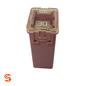 Pink 30 amp J-case cartridge fuse with translucent top and solid rectangular base
