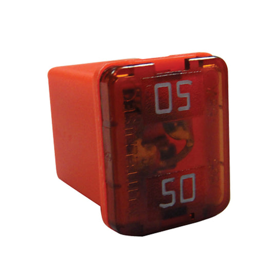 50 AMP LOW PROFILE J-CASE Cartridge Fuse | Color: Red
