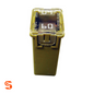 Yellow 60 amp J-case cartridge fuse with transparent top and blade terminals