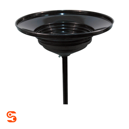 Black 24 in heavy-duty oil drain funnel extension with wide metal basin and central drain tube