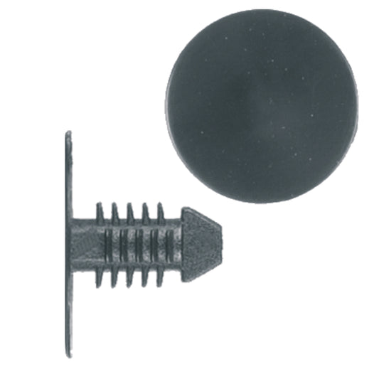 Black nylon mud shield retainer clip — DYN-6040