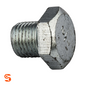 Silver hex oil drain plug with threaded shaft and 7/8 hex head, 1/2-20 thread size