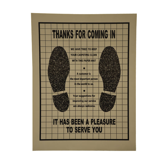 16" x 22" Disposable Non-Slip Poly-Backed Heavy-Duty Paper Floor Mats | Qty: Box of 500