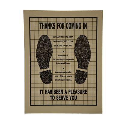 16" x 22" Disposable Non-Slip Poly-Backed Heavy-Duty Paper Floor Mats | Qty: Box of 500