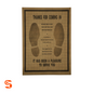Brown disposable paper floor mat with printed thank-you message, shoe prints, and grid pattern, box of 500