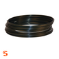Black PVF coated brake line tubing coil, 25 ft length, shown wound in a circular roll