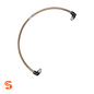 Curved clear site tube with black elbow fittings and metal connectors for a heavy-duty oil drain replacement part