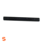 Black steel double-end threaded stud, 3/8 inch by 3 inch