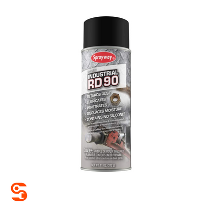 Sprayway RD90 industrial rust penetrant aerosol can with black cap and gray label, 11 oz
