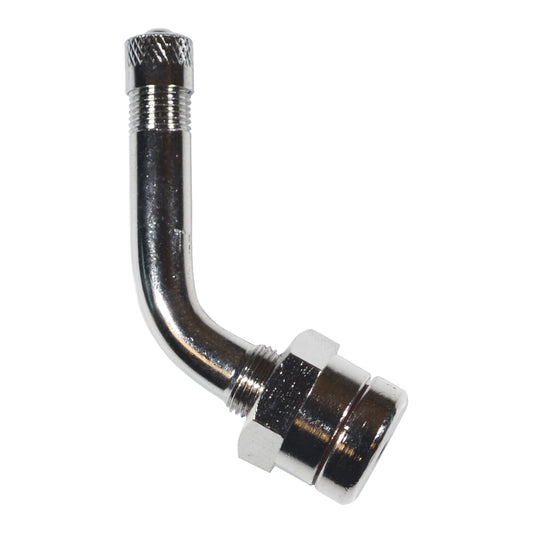 Chrome Truck Valve w/O-Ring Seal (Non-TPMS)  | Angle: 60° | Hole Size: 9.7mm/10mm | Rim Thickness: 5.5mm-8.4mm | Base Length: 0.98" | Qty: Box of 10
