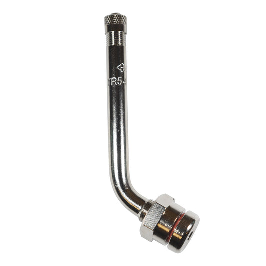 Chrome Truck Valve w/O-Ring Seal (Non-TPMS)  | Angle: 60° | Hole Size: 9.7mm/10mm | Rim Thickness: 5.5mm-8.4mm | Base Length: 0.98" | Qty: Box of 10