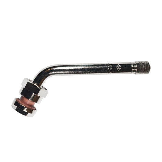 Chrome Bolt-In Flush Mount Truck Valve w/Grommet Seal (Non-TPMS) | Angle: 60° | Hole Size: 9.7mm/10mm | Base Length: 0.98" | Qty: Box of 10