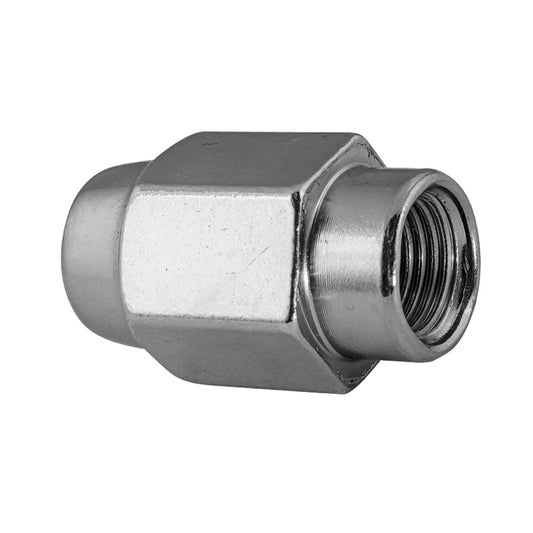 Steel Mag Wheel Lug Nut | Style: Extended Thread Dometop Cap | Thread: 1/2"-20 | Length: 1.454" | Hex: 13/16" | Finish: Chrome Plated