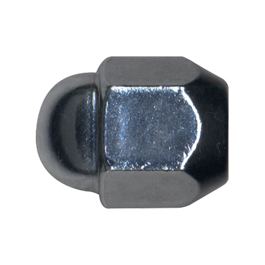 Steel Wheel Lug Nut | Style: Acorn Dometop Cap | Thread: M12x1.25 | Hex: 21mm | Finish: Chrome Plated