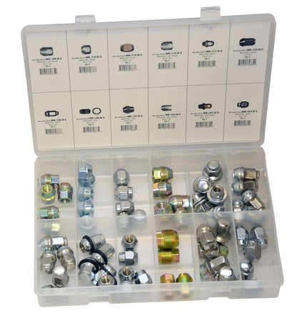 Steel Wheel Lug Nut Assortment B | Total Parts: 12 | Total Pieces: 60
