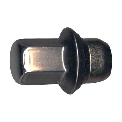 Steel Wheel Lug Nut | Style: Acorn Extended Thread Flattop Cap | Thread: M12x1.50 | Length: 43.1mm | Hex: 19mm | Finish: Stainless Steel