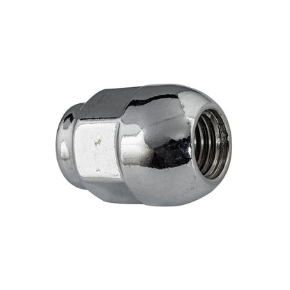 Steel Wheel Lug Nut | Style: Ball Seat Bulge Dometop Cap | Thread: M12x1.50 | Hex: 19mm | Finish: Chrome Plated