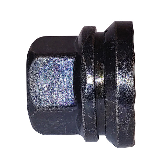 Steel Mag Wheel Lug Nut | Style: Flanged Flattop Cap | Thread: M14x1.50 | Length: 23.2mm | Hex: 21mm | Finish: Black Coated