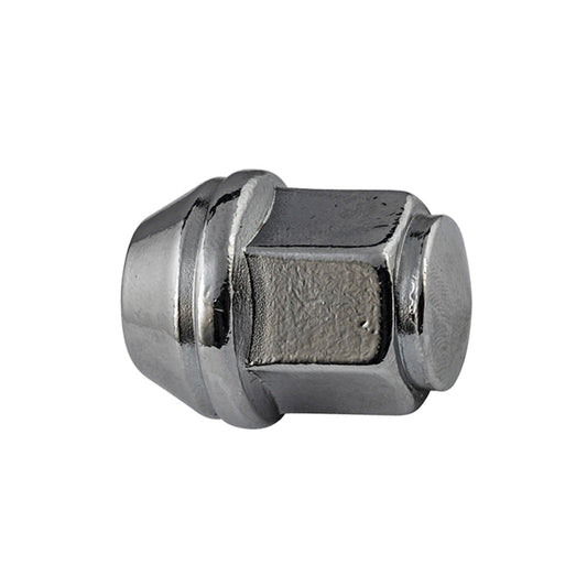 Steel Wheel Lug Nut | Style: Acorn Dometop Cap | Thread: M12x1.50 | Length: 32.1mm | Hex: 19mm | Finish: Chrome Plated
