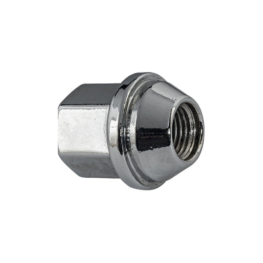 Steel Wheel Lug Nut | Style: Acorn Flattop Cap | Thread: M14x1.50 | Hex: 22mm | Finish: Chrome Plated